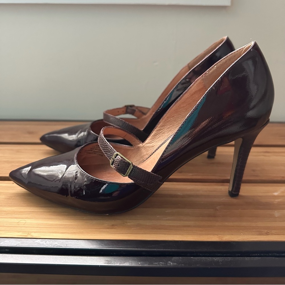 Halogen Patent Leather Burgundy Pumps Heels